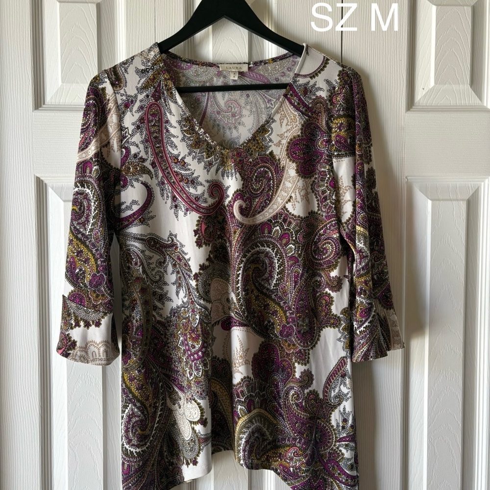 Paisley Print Women's Top - Multicolor - Laura
